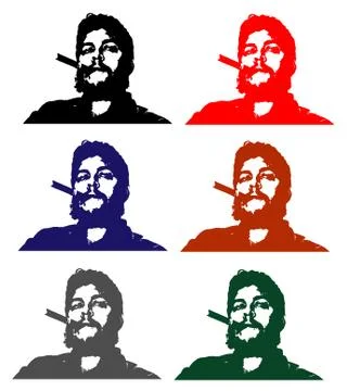 Man with a cigar colored set Stock Illustration