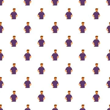 Man with cigar repeating pattern on white background Stock Illustration