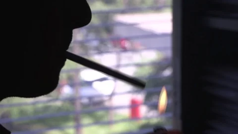 Man with a cigarette Stock Footage 88947787