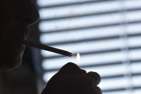 Man with a cigarette Stock Photos