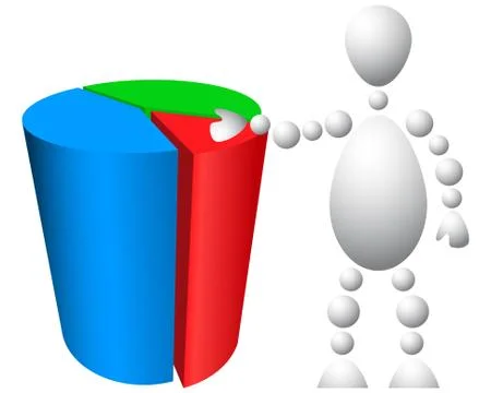 Man with circle diagram Stock Illustration
