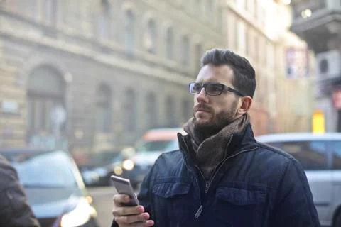Man in the city Stock Photos