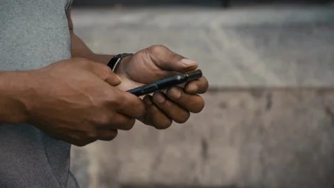 Man in the City Using Cell Phone Stock Footage 317719869