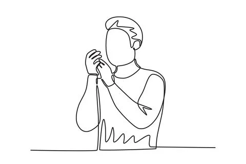 A man clapped his hands happily Stock Illustration