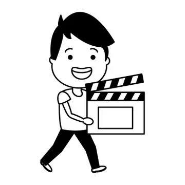 Man with clapperboard avatar character イラスト素材