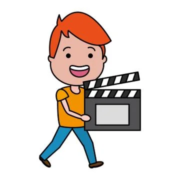 Man with clapperboard avatar character イラスト素材