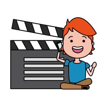 Man with clapperboard avatar character Stockillustratie