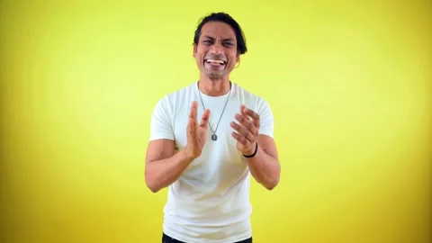 Man clapping and laughing Stock Footage 278023529