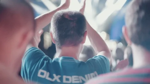 Man clapping hands on a concert Stock Footage 78355685
