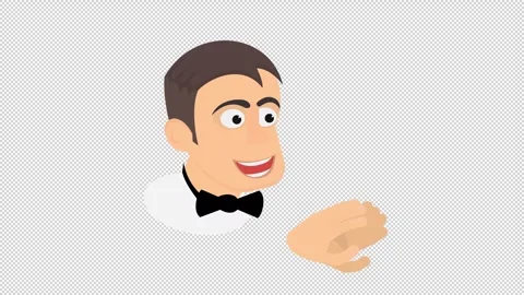Man claps his hands. Animation of applause. Cartoon. Stock Footage 301063058
