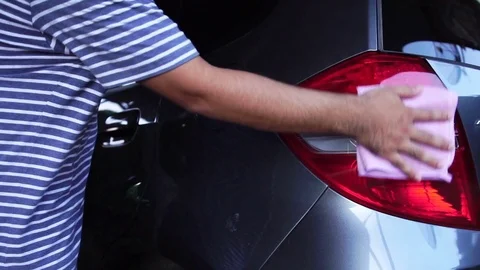 A man cleaning car Video stock 80361651