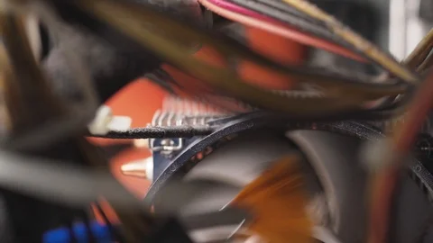 Man cleaning fan in computer case Stock Footage 104540473