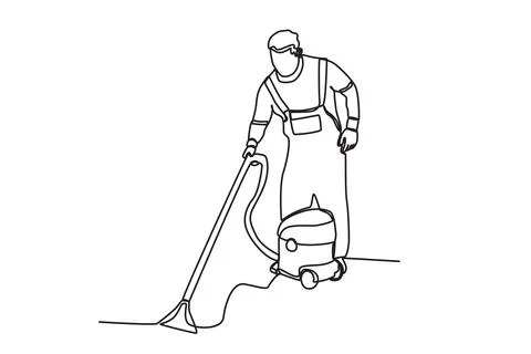 A man cleaning the floor Stock Illustration