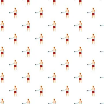 Man cleaning floor with mop seamless pattern Illustrazione stock