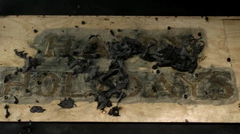 Man cleaning the floor with text reading 'Happy Holidays' Stock Footage 46668852