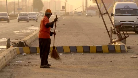 Man cleaning the road Video stock 111707817