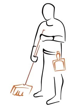 Man cleaning symbol Stock Illustration