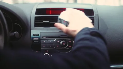 Man cleans the car dashboard Stock Footage 170555279
