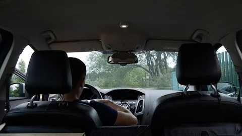 A man cleans the car interior Stock-Footage 90891815