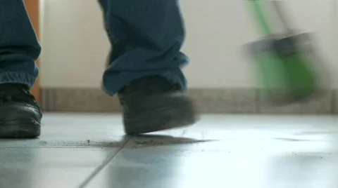Man cleans the Floor Stock Footage 673585