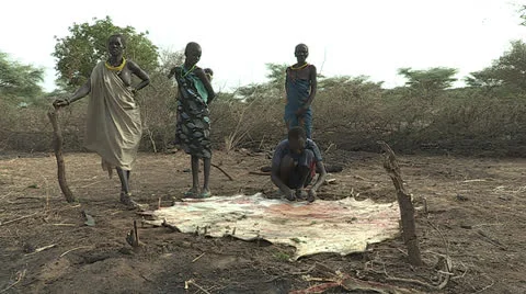 Man Cleans a Skin Stock Footage 23085289