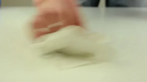 Man cleans a table - closeup Stock-Footage 49795935
