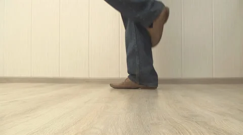 Man cleans wrong shoes Stock Footage 39718826