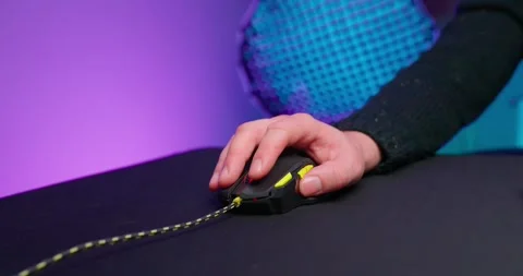 Man Click Gaming Device Black Mouse Stock Footage 273508022