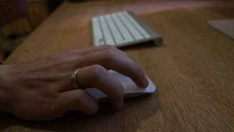 Man Clicking On A Computer Mouse Stock Footage 156765401