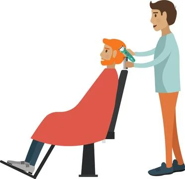 Man client at barber shop vector icon isolated on white Stock Illustration