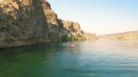 Man cliff jumping Stock Footage 65967384