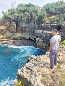 A man on the cliff Foto stock