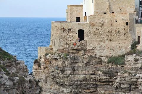 Man on the cliff Stock Photos