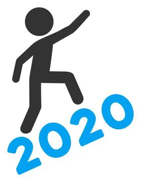 Man Climbing 2020 Vector Flat Icon Stock Illustration