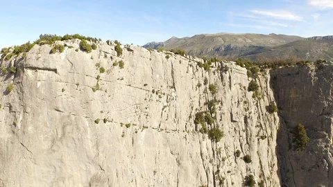 Man climbing a high cliff in free solo, Verdon, France Stock Footage 101597929