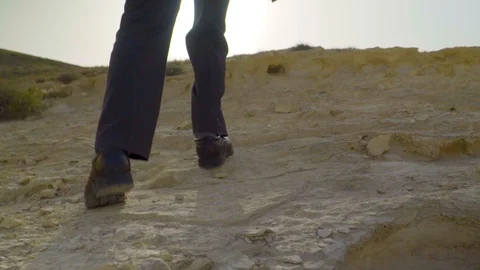 Man climbing hill 02 Stock Footage 89578325