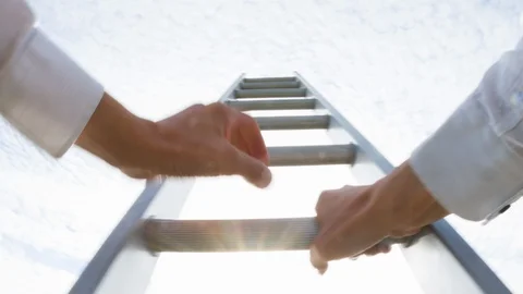 A man climbing a ladder Video stock 104218187
