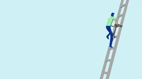 Man Climbing Ladder Stock Footage 248051360