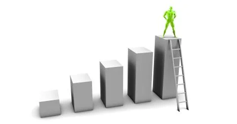 Man Climbing Up Ladder Illustrazione stock