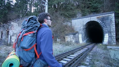 Man climbing a mountain Stock Footage 87084733