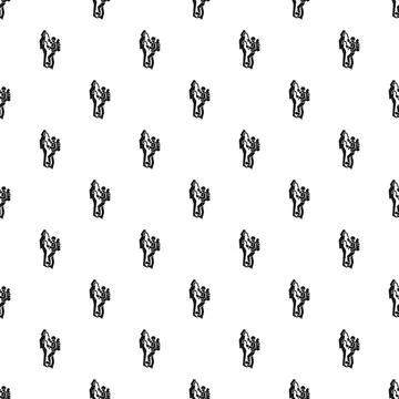 Man climbing mountain pattern seamless Stock Illustration