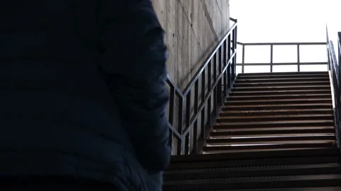 A man climbing the stairs Stock-Footage 172248095