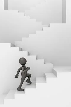 Man climbing stairs Stock Illustration