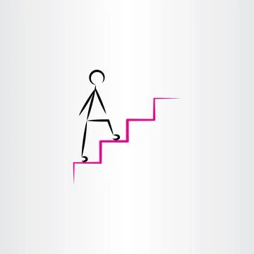 Man climbing stairs vector icon design element Illustrazione stock