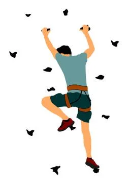 Man climbing vector illustration, isolated on background イラスト素材