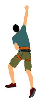 Man climbing vector isolated on background. Sport weekend action Stock Illustration