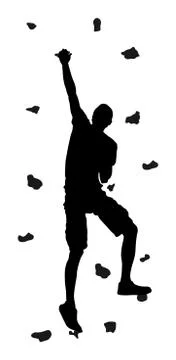 Man climbing vector silhouette, isolated on background Illustration
