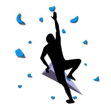 Man climbs climbing wall Stock Illustration