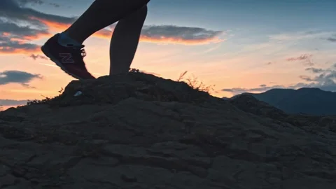 Man Climbs On The Hill Video stock 88694413