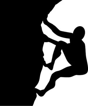 Man climbs on a rock Stock Illustration